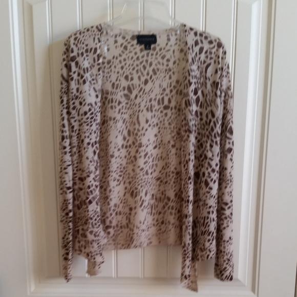 {Investments} Lightweight Animal Print Cardigan - Picture 2 of 3